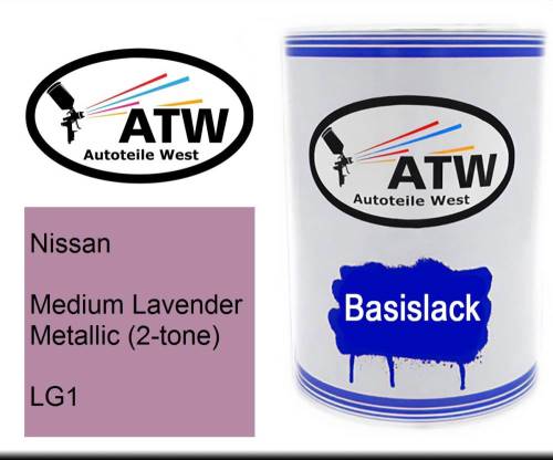 Nissan, Medium Lavender Metallic (2-tone), LG1: 500ml Lackdose, von ATW Autoteile West.